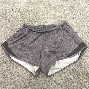 Lululemon Hotty Hot Short II *Long 4" Heather Lux Multi Black / Heathered Black
